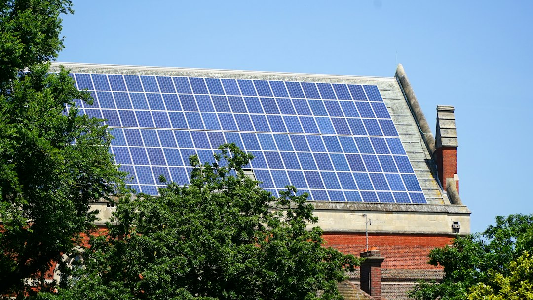 Big solar array on a rooftop